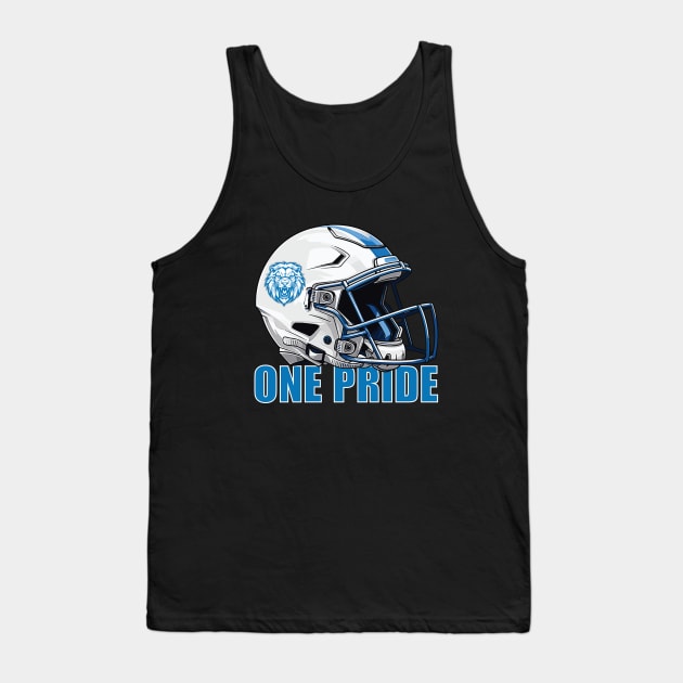 One Pride Detroit Lions Helmet Tank Top by vectrus